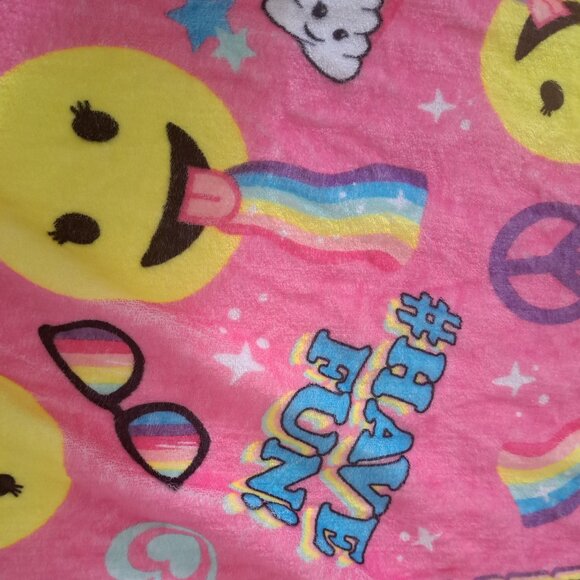 TWEEN GIRL JUSTICE Sleep sack fleece selfie emojis hooded slip in slumber party - Picture 2 of 6